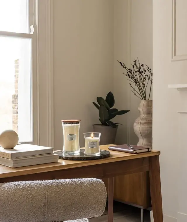 WoodWick Candle - Large White Teak