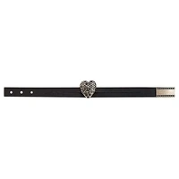 Story Heart Leather Bracelet - Black Queen Bee