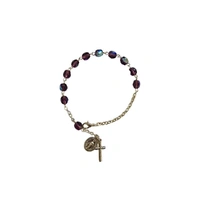 Roman Inc Birthstone Rosary Bracelet - February