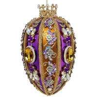 Mark Roberts Faberge Jewel Egg Hanging Ornament - Copper & Purple