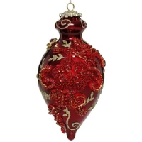 Mark Roberts King's Jewel Fancy Finial Hanging Ornament - Red