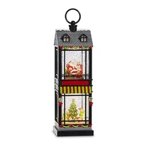 Lighted Water Lantern Advent - Santa and Elves Water House