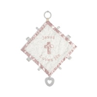Demdaco Baby - Activity Blankie Pink Jesus Loves Me