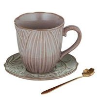 Ashdene Petals - Mug, Saucer & Spoon Gift Set - Dusty Pink