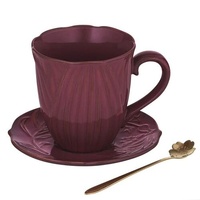 Ashdene Petals - Mug, Saucer & Spoon Gift Set - Ruby Red
