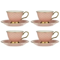 Ashdene Ripple - Cup & Saucer Set of 4 - Blush