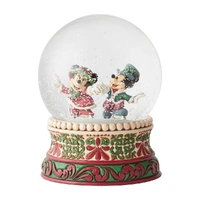 Jim Shore Disney Traditions - Mickey & Minnie Mouse Victorian - Splendid Skaters Waterball
