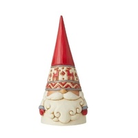 Jim Shore Heartwood Creek Nordic Noel - Red Reindeer Hat Gnome