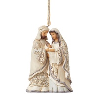 Jim Shore Heartwood Creek White Woodland - Holy Family Hanging Ornament
