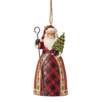 Jim Shore Heartwood Creek Highland Glen - Santa with Staff Hanging Ornament