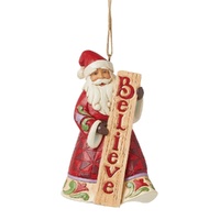 Jim Shore Heartwood Creek - Santa with Porch Board Hanging Ornament