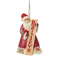 Jim Shore Heartwood Creek - Santa with Porch Board Hanging Ornament
