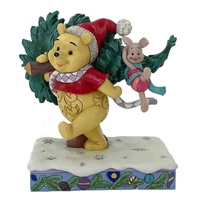 Jim Shore Disney Traditions - Winnie the Pooh Christmas - Pooh with Tree - A Tree For Two