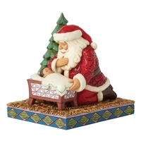 Jim Shore Heartwood Creek - Santa Kneeling Over Baby Jesus