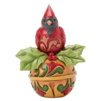 Jim Shore Heartwood Creek - Cardinal on Jingle Bell Mini Figurine
