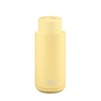Frank Green Reusable Bottle - Ceramic 1L Buttermilk Push Button Lid