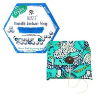 Buzzee Organic Beeswax Reusable Sandwich Wrap - Aqua