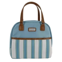 Sachi Insulated Cali Lunch Bag - Hazy Blue Stripes