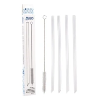 Oasis Moda Drink Bottle Straws with Cleaning Brush (Set of 4)