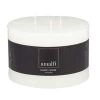 Amalfi Unscented Pillar Candle - White 15x10cm