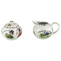 Cardew Design Alice In Wonderland Creamer and Covered Sugar Pot