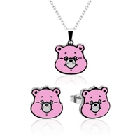 Care Bears Couture Kingdom Cheer Bear Enamel Necklace & Earrings Bundle