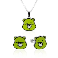 Care Bears Couture Kingdom Luck Bear Enamel Necklace & Earrings Bundle