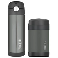 Thermos Funtainer Drink Bottle & Food Jar Bundle - Charcoal
