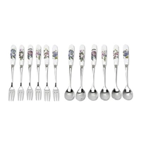 Portmeirion Botanic Garden - Teaspoons & Pastry Forks - Mixed Motifs 15.5cm (Set of 12)