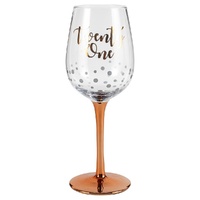 Rose Gold Stem 21st Birthday Wine Glass