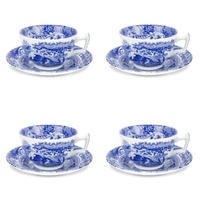Spode Blue Italian - Teacup & Saucer (Set of 4)