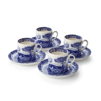 Spode Blue Italian - Coffee Cup & Saucer (Set of 4)
