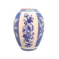 Spode Blue Italian Archive - British Flowers Vase - 25cm