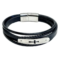 Leather Cross Bracelet