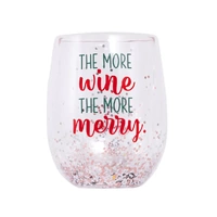 Splosh Christmas Stemless Glass - The More Wine The More Merrier