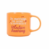 Splosh Cheeky Mug - In Marriage The Secret To Happiness Is Selective Hearing