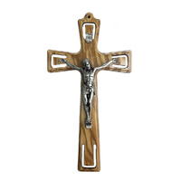 Wooden Wall Crucifix - Olive