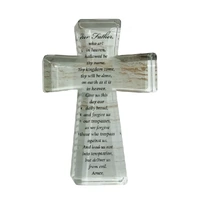 Glass Cut Standing Cross - Lord's Prayer