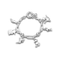Disney Couture Kingdom - D100 - Multi-Franchise Collectors Charm Bracelet White Gold