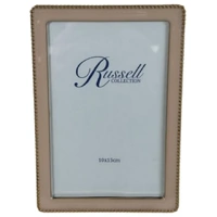 Russell Collection Frame - Blush & Gold Tone Beaded Frame 4x6in