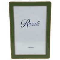 Russell Collection Frame - Olive & Gold Tone Beaded Frame 4x6in