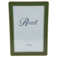 Russell Collection Frame - Olive & Gold Tone Beaded Frame 4x6in