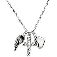 A Gift of Faith - Cross, Heart & Wing Necklace