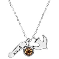A Gift of Faith - Diamante Stone & Dove Necklace