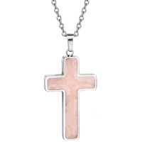 A Gift of Faith - Rose Quartz Cross with Chain