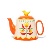 La La Land Beyond Retro Folk - Stoneware Hand Painted Teapot