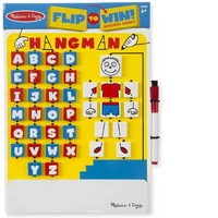 Melissa & Doug Wooden Games - Flip-to-Win Hangman Travel Game