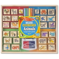 Melissa & Doug Wooden Stamp Set - Animals Deluxe Set