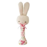 Alimrose Baby Bunny Stick Rattle - Rose Garden