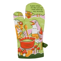 Blue Q Oven Mitt - I Put Wine In The Sauce And Also In My Mouth